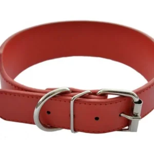 Collar de cuero rojo