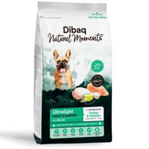 Dibaq Natural Moments Ultralight Pavo y Pollo pienso para Perros Adultos y Senior